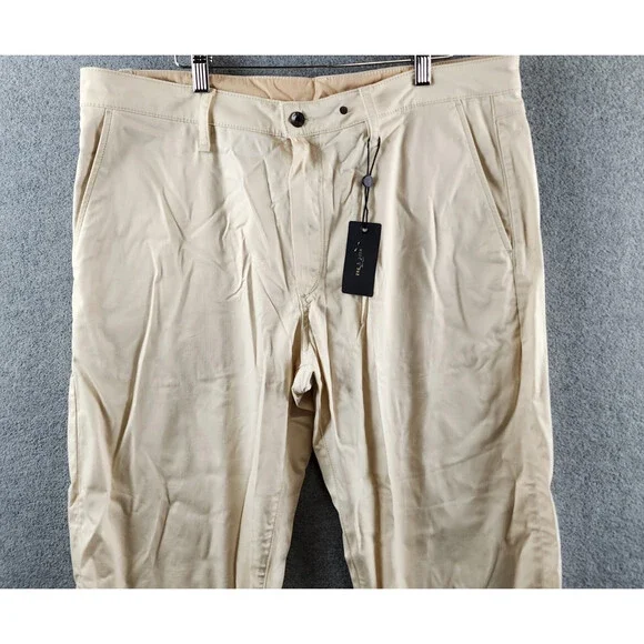 Rag & Bone Standard Chino Pants Men's 36 Sand Side Pockets Button Zip Closure